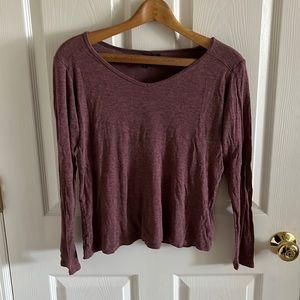 Cynthia Rowley Red/Pink Long Sleeve Slight V-Neck Shirt Size Medium